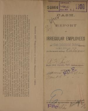 Report of Irregular Employees, October 1900