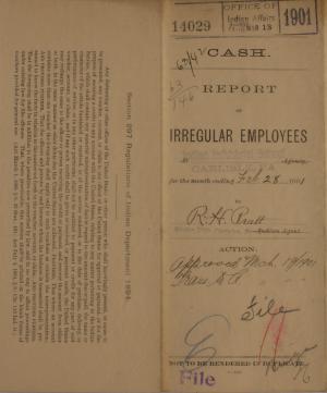 Report of Irregular Employees, February 1901