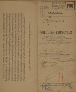 Report of Irregular Employees, April 1901