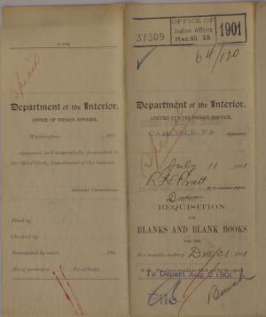 Requisition for Blanks and Blank Books, July 1901