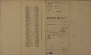 Report of Irregular Employees, February 1902