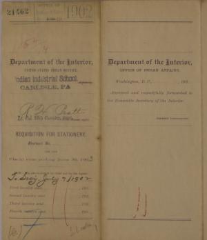 Requisition for Stationery, April 1902