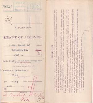 Nellie V. Robertson's Application for Annual Leave of Absence