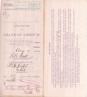 W. B. Beitzel's Application for Annual Leave of Absence 