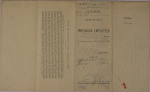 Report of Irregular Employees, September 1902