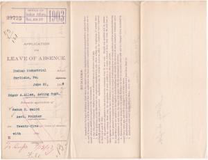 Genus E. Baird's Application for Annual Leave of Absence 