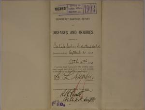 Quarterly Sanitary Report of Diseases and Injuries, September 1903