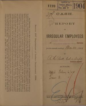 Report of Irregular Employees, December 1903