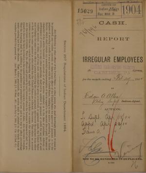 Report of Irregular Employees, February 1904