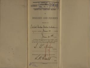 Quarterly Sanitary Report of Diseases and Injuries, June 1904