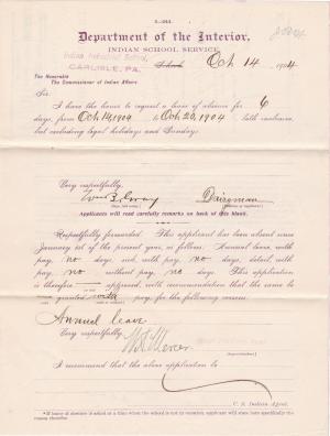 William B. Gray's Application for Annual Leave of Absence