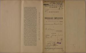 Report of Irregular Employees, November 1904