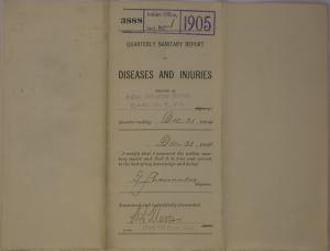 Quarterly Sanitary Report of Diseases and Injuries, December 1904