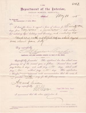 E. H. Colegrove's Application for Annual Leave of Absence 