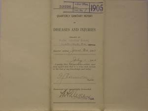 Quarterly Sanitary Report of Diseases and Injuries, June 1905