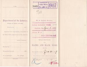 Requisition for Blanks and Blank Books, January 1907