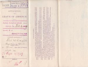 Fred W. Canfield's Application for Annual Leave of Absence 