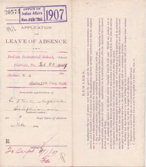 Edward H. Colegrove's Application for Annual Leave of Absence