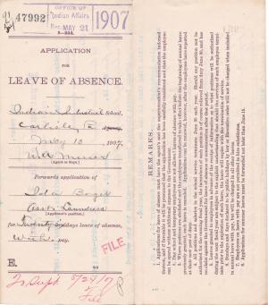 Ida Boger's Application for Annual Leave of Absence 