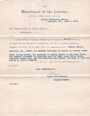 Request to Pay for Various Medical Treatments in the 1908 Fiscal Year