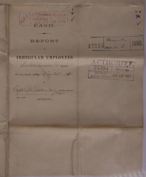 Report of Irregular Employees, May 1890