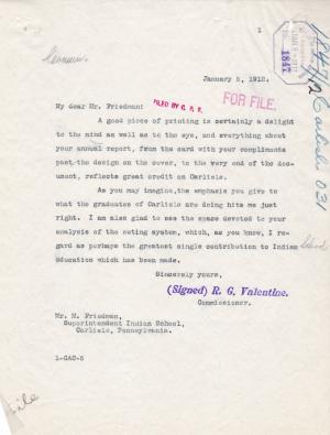 Correspondence Regarding the 1911 Annual Report