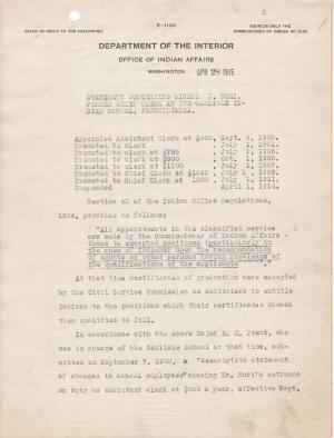 Correspondence Regarding 1914 Congressional Investigation