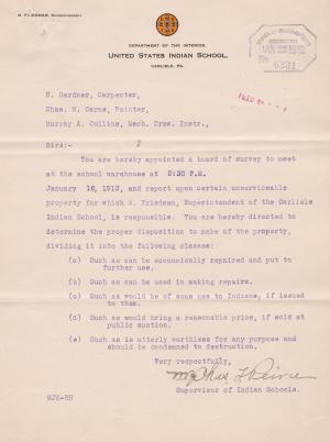 Condemnation and Sale of Unserviceable Property, January 1912