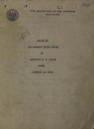 Front page of document, titled Report of The Carlisle Indian School By Inspector E. B. Linnen 