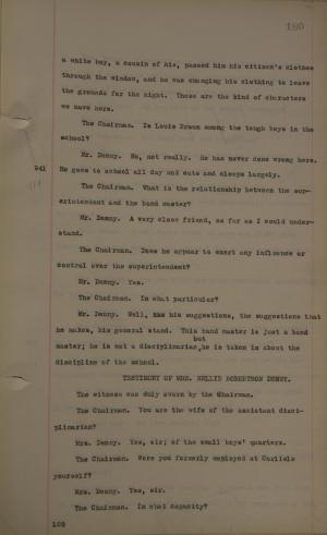 First page of the typed transcript of testimony
