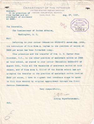Filling of Matron and Assistant Matron Positions Filling of Matron and Assistant Matron Positions
