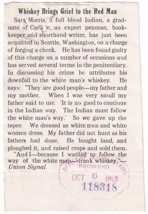 Contested Article Regarding Alleged Former Student