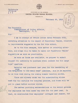 Inspection Report on School Buildings, 1916 Inspection Report on School Buildings, 1916