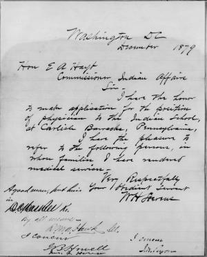 Application for Employment from W. H. Stevens