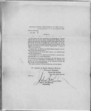 Special Order to Appraise Property Transferred from Department of War to Interior Special Order to Appraise Property Transferred from Department of War to Interior