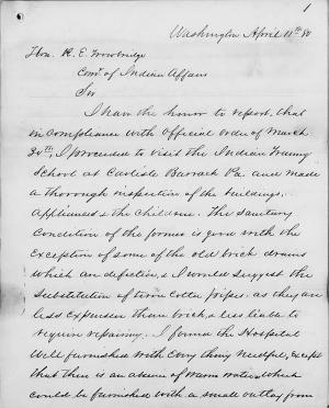 Sanitary Inspection, April 1880 Sanitary Inspection, April 1880