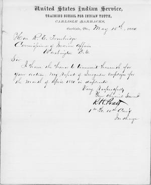 Report of Irregular Employees, April 1880 Report of Irregular Employees, April 1880