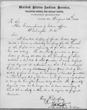 Request to Purchase Food for Student Health, 1880-1881 Fiscal Year
