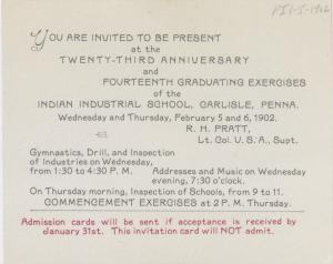Invitation to the 1902 Commencement Exercises