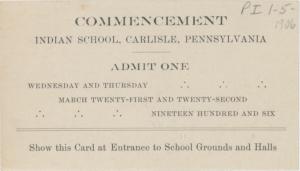 Admission Ticket to the 1906 Commencement Ceremony