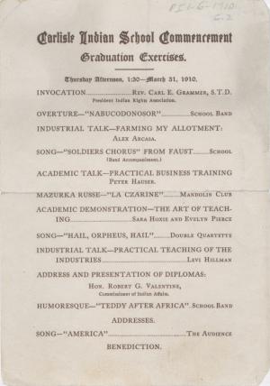 1910 Commencement Schedule