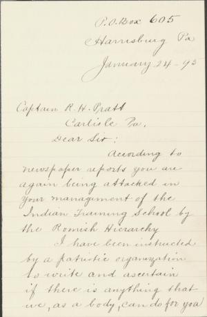American Protective Association Offers Endorsement for Pratt American Protective Association Offers Endorsement for Pratt, 1895