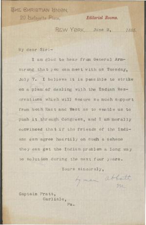 Abbott Discusses Reservation Plan Abbott Discusses Reservation Plan, 1885
