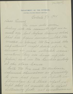 Allen Updates Pratt on Report Progress Allen Updates Pratt on Report Progress, 1904