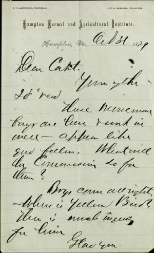 Armstrong Discusses Menominee Boys with Pratt Armstrong Discusses Menominee Boys with Pratt, 1879