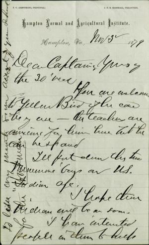 Armstrong Discusses Transfers to Carlisle with Pratt Armstrong Discusses Transfers to Carlisle with Pratt, 1879