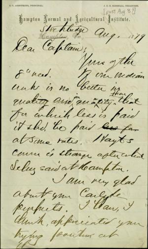 Armstrong Discusses Carlisle Prospects with Pratt Armstrong Discusses Carlisle Prospects with Pratt, 1879