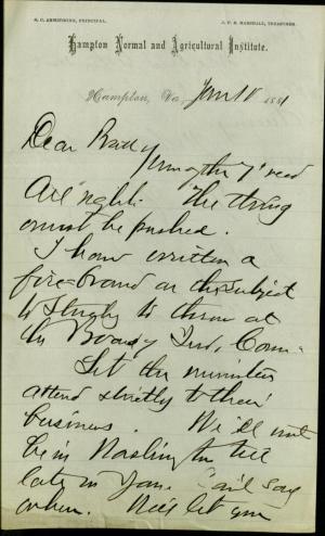 Armstrong Discusses Board of Indian Commissioners Lobbying with Pratt Armstrong Discusses Board of Indian Commissioners Lobbying with Pratt, 1881