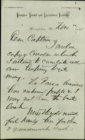 Armstrong Discusses Washington Visit and Ponca Party with Pratt Armstrong Discusses Washington Visit and Ponca Party with Pratt, 1881