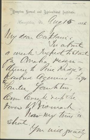 Armstrong Requests Travel Advice from Pratt Armstrong Requests Travel Advice from Pratt, 1886